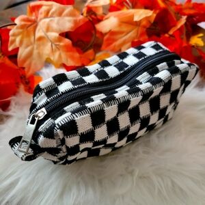 Black and White Checkered Pouch